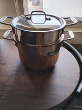 All-Clad 8Qt Stock Pot/Sauce Pan w/ Insert Steamer W/Stainless Steel Lid Pre-Own