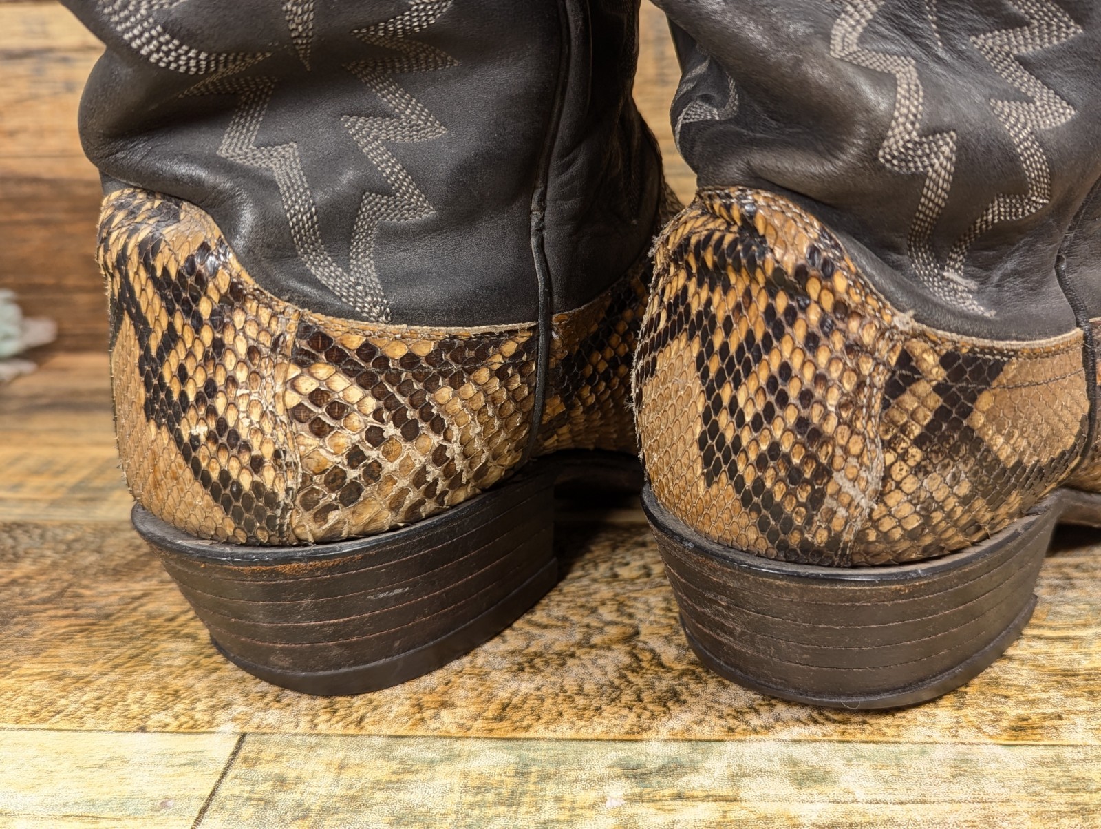 Vintage Dan Post Men's Size 10 EW Python Snakeski… - image 12