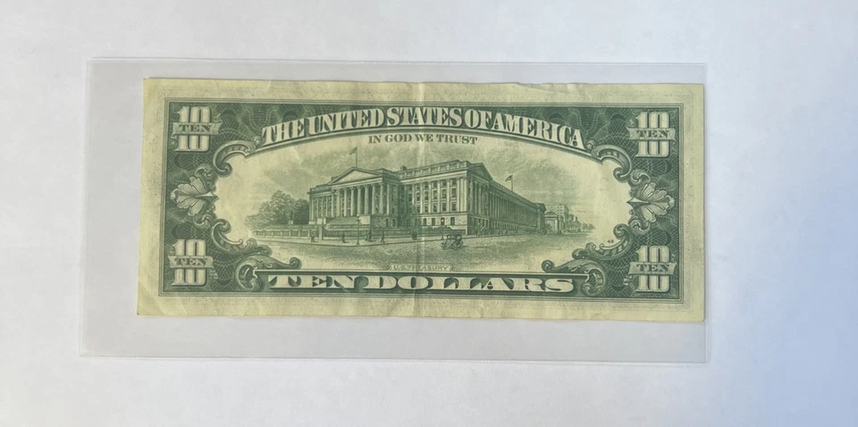 1963A New York, NY $10 Federal Reserve Note Circulated - Image 2 of 2