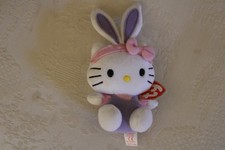 HELLO KITTY Sanrio Ty Beanie Baby Easter Bunny With Ears tag