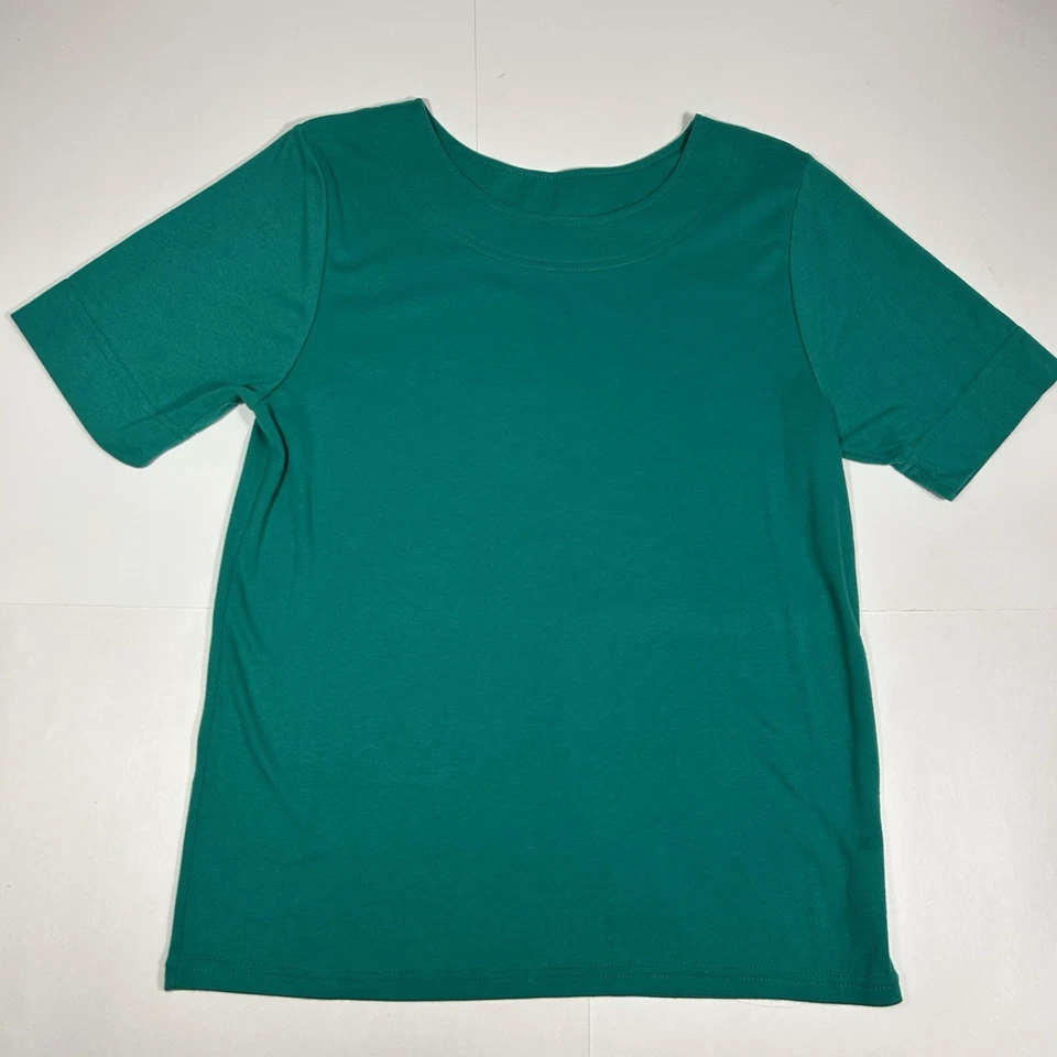 Top Weekenders Mujer Verde Manga Corta Cuello Redondo Elastizado Mezcla Algodón Talla M Foto 3 de 4