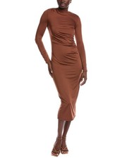 Jl Luxe Ruched Midi Dress Women's Brown L