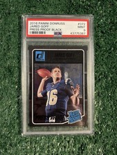 2016 PANINI DONRUSS JARED GOFF RATED ROOKIE PRESS PROOF BLACK /10 POP 1 PSA 9