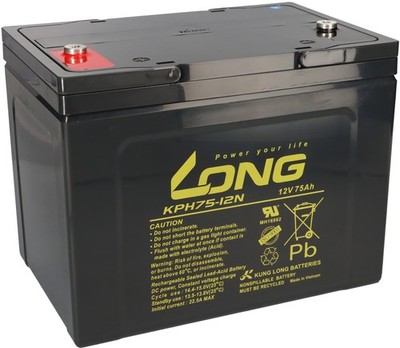 Kung Long Akku 12V 75Ah KPH75-12N M6 AGM Blei wartungsfrei kompatibel 77Ah 80Ah