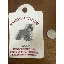 Prendedor Birth Citizen Cocker Spaniel hecho a mano EE. UU. peltre americano fino nuevo