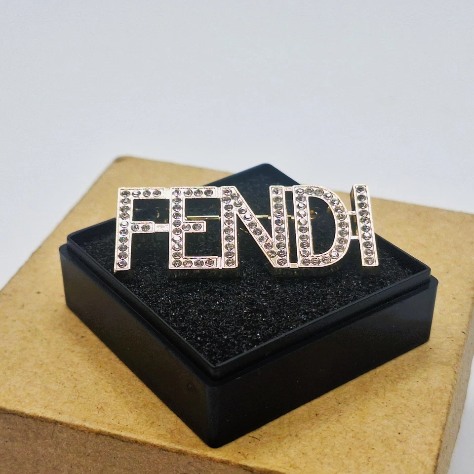 Fendi Roma Italy Vintage logo Cast Small Bar Hat Cap Pin Brooch - Image 3 of 4