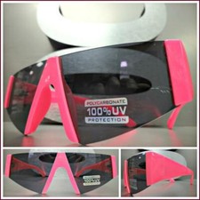 Futuristic Space Modern RETRO Party Club Raver DJ SUN GLASSES Neon Pink Frame