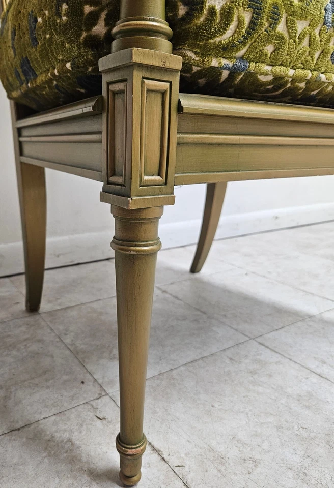 Sillón Vintage Hollywood Regency Provincial Bastón Respaldo Trono Foto 4 de 4