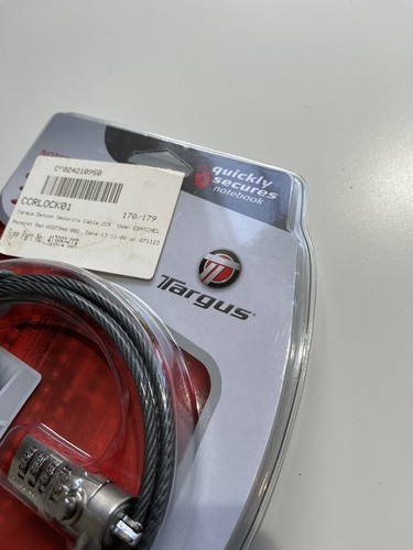 TARGUS DEFCON CL LAPTOP COMBINATION CABLE LOCK - NEW & SEALED - Bild 5 von 6