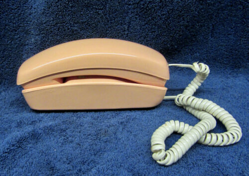 TÉLÉPHONE NORTHWESTERN BELL TRIMLINE saumon rose bouton-poussoir bureau cordé maison vintage - Photo 1 sur 7