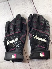 Franklin Black Pink Sports Women Small Batting 2nd Skinz Gloves Used