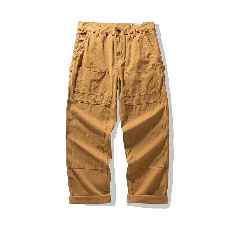 Pantalones de trabajo para hombre pantalones rectos informales sueltos de varios bolsillos para escalada al aire libre 2XL