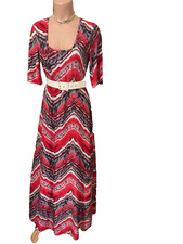 Women's Slinky maxi dress Hippie Boho Retro knit polyester stretch 24/7 size M