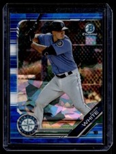 2019 Bowman Chrome Sapphire #BDC-172 Evan White Blue 60/99 Seattle Mariners