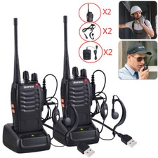 2 PACK Baofeng Walkie Talkies Long Range Two Way Radio UHF 16CH with Headsets