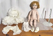 Repro. SFBJ 247 Paris Doll 15" Orange Hair W/ Outfit & Stand Blue Eyes ~Ex Cond