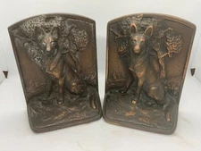 Hubley #297 Bronze German Shepherd Book End Set of 2