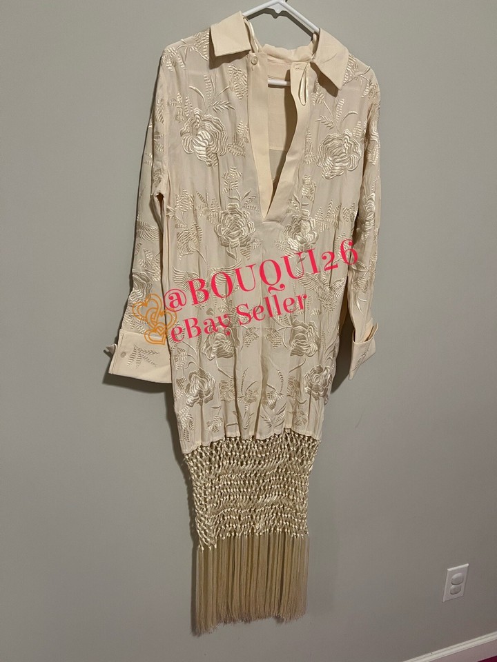 Robe Longue ZARA à Imprimé, Broderies Et Paillettes - Taille S (Small), Neuve
