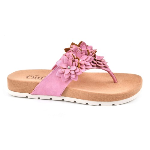 CLIFFS BY WHITE MOUNTAIN Terris Women's Thong Flat Sandal, Ltpink/Suede, 7 M