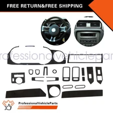 21Pcs Carbon Fiber Full Set Interior Decor Cover Trim Fit Ford Mustang 2009-13