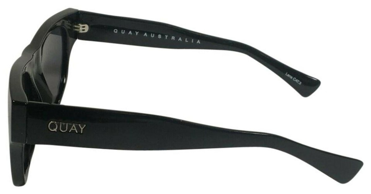 Quay Sunglasses Black Frames Smoke Lens Straight Brow 100 