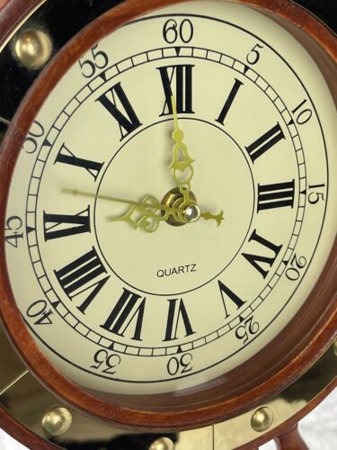 Vintage großer Holzanker und Bootsrad Wanduhr nautisches Thema Wohnkultur - Bild 3 von 14