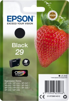 Original Epson 29 Tinte Patrone schwarz XP235 XP332 XP335 XP432 XP435 XP245 XP34