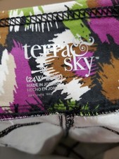 Terra  Sky Women Multicolor Cotton  Polyester Mid Rise Pull on Skinny Pant 3X