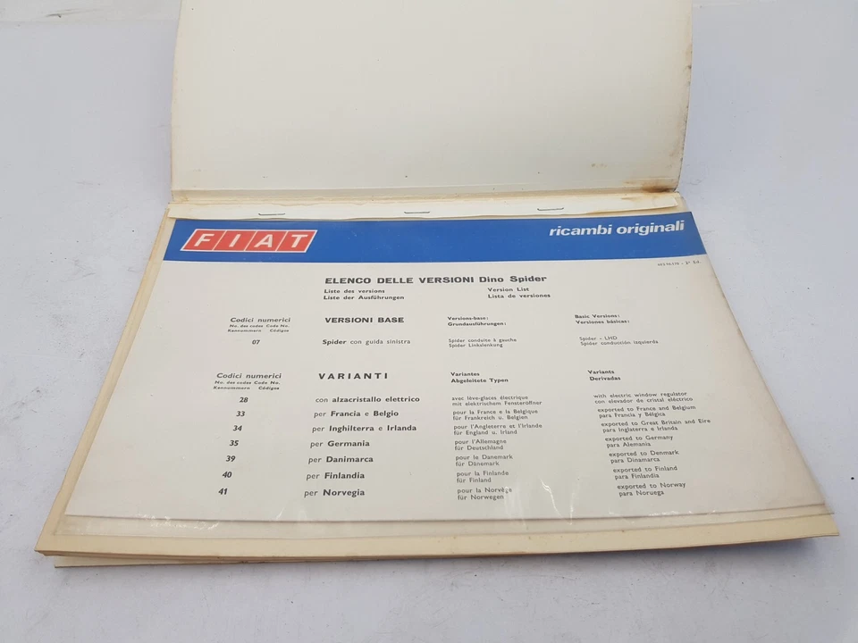 Manuale officina catalogo parti di ricambio di carrozzeria Fiat Dino Spider 2^ed - Immagine 4 di 4
