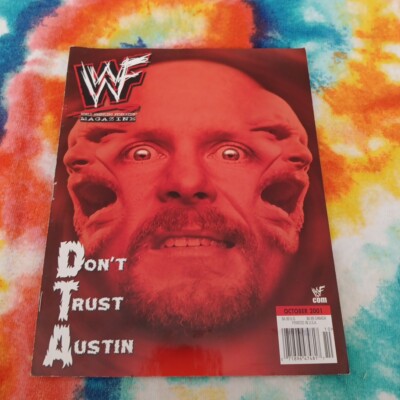 WWF Magazine October 2001 Steve Cold Stone Austin With Poster