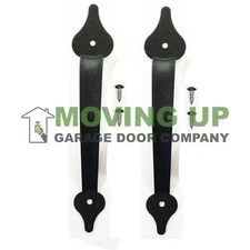 Garage Door Decorative Pull Handles 11 1/4" Black Set of 2 + Hardware