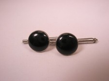 SINGLES 2 3/8" Black Round Vintage Formal Tux Prom Groom Shirt Stud b231