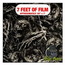 Hydrographic film Zombie Grave Creeper Skulls hydro dipping 7' x 20" hydro dip