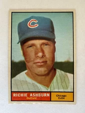 1961 Topps #88 HOFer Richie Ashburn Chicago Cubs (Nice Corners, Color)