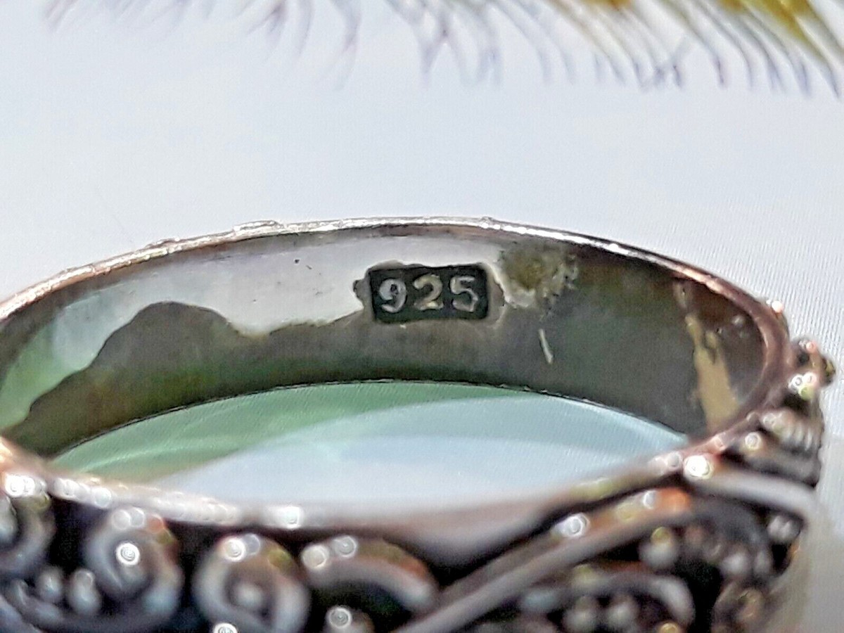 Vintage Unique Scroll Design 925 Sterling Silver Band Ring - Size 