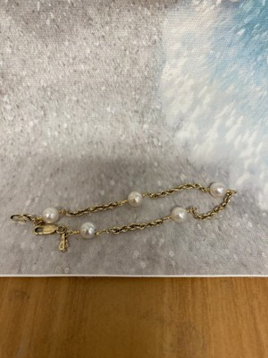 Südchina Meer Salzwasser Akoya Perlen auf einem 14k vergoldeten Armband mit Verlängerung