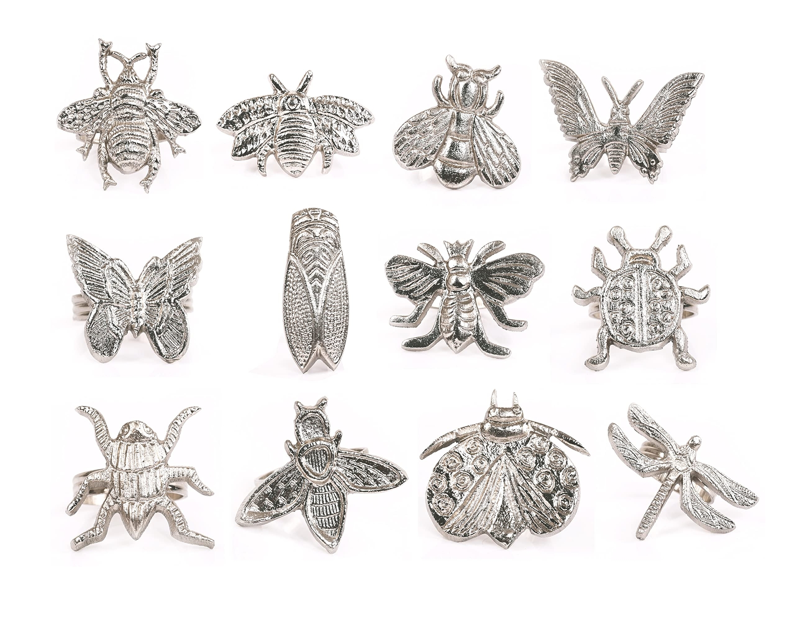 Botanical Assorted Napkin Rings Set of 12 Napkin Holders, Napkin Rings Bulk f...