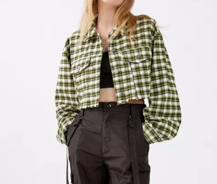 Urban Outfitters BDG Carissa Flannel Cropped Shirt Jacket - size S - NWT -  $89