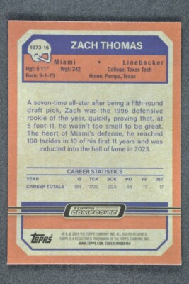 Zach Thomas 2023 Topps Composite 1973 Lazer Refractor #1973-16 | eBay