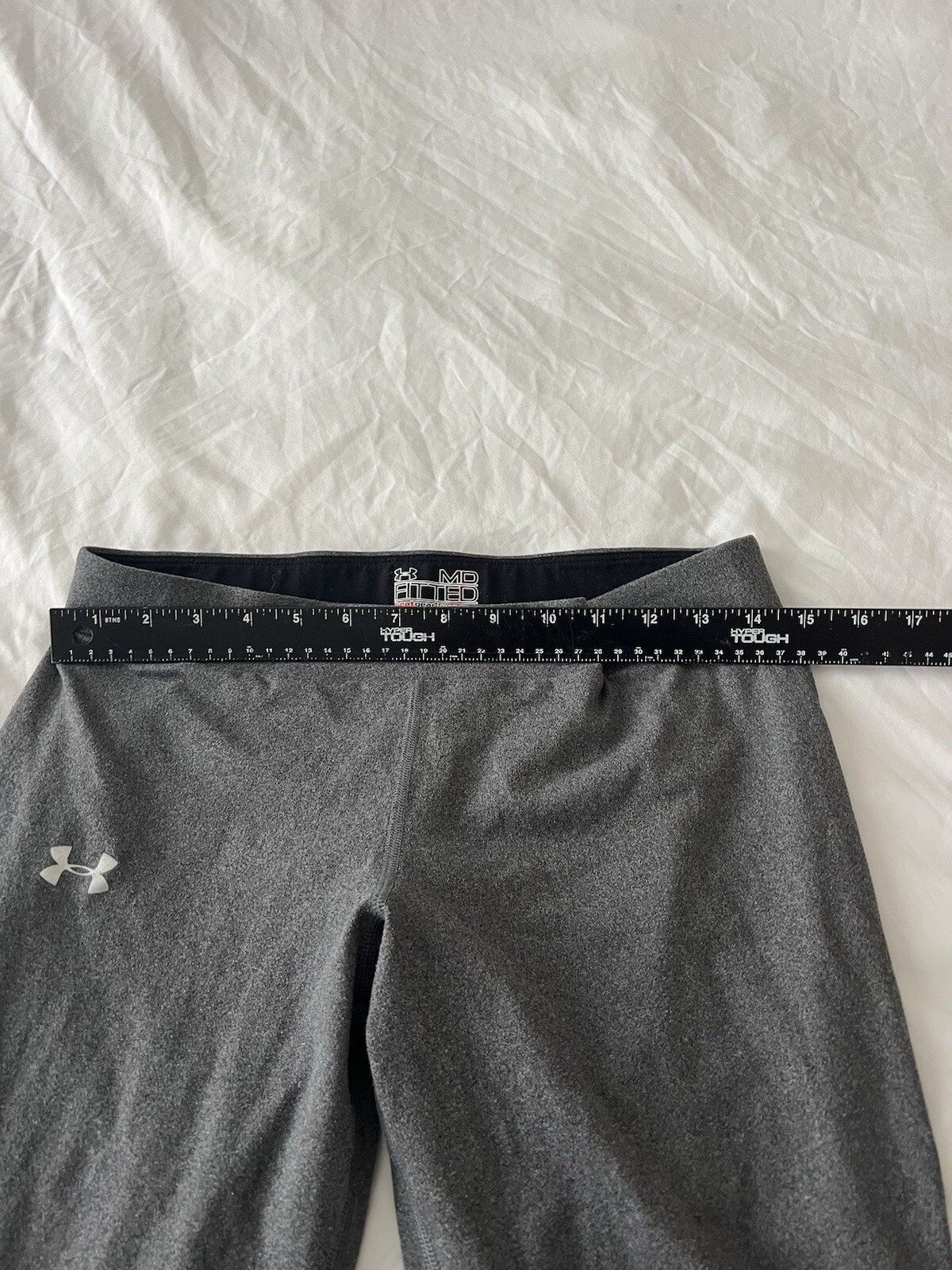 Under Armour HeatGear Compression Cropped Leggings Gray Women’s Medium 379 thumbnail 3
