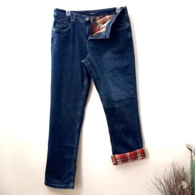 River & Rose Flannel Lined Blue Jeans Relaxed Fit Jean Pants 118109 Women's 14