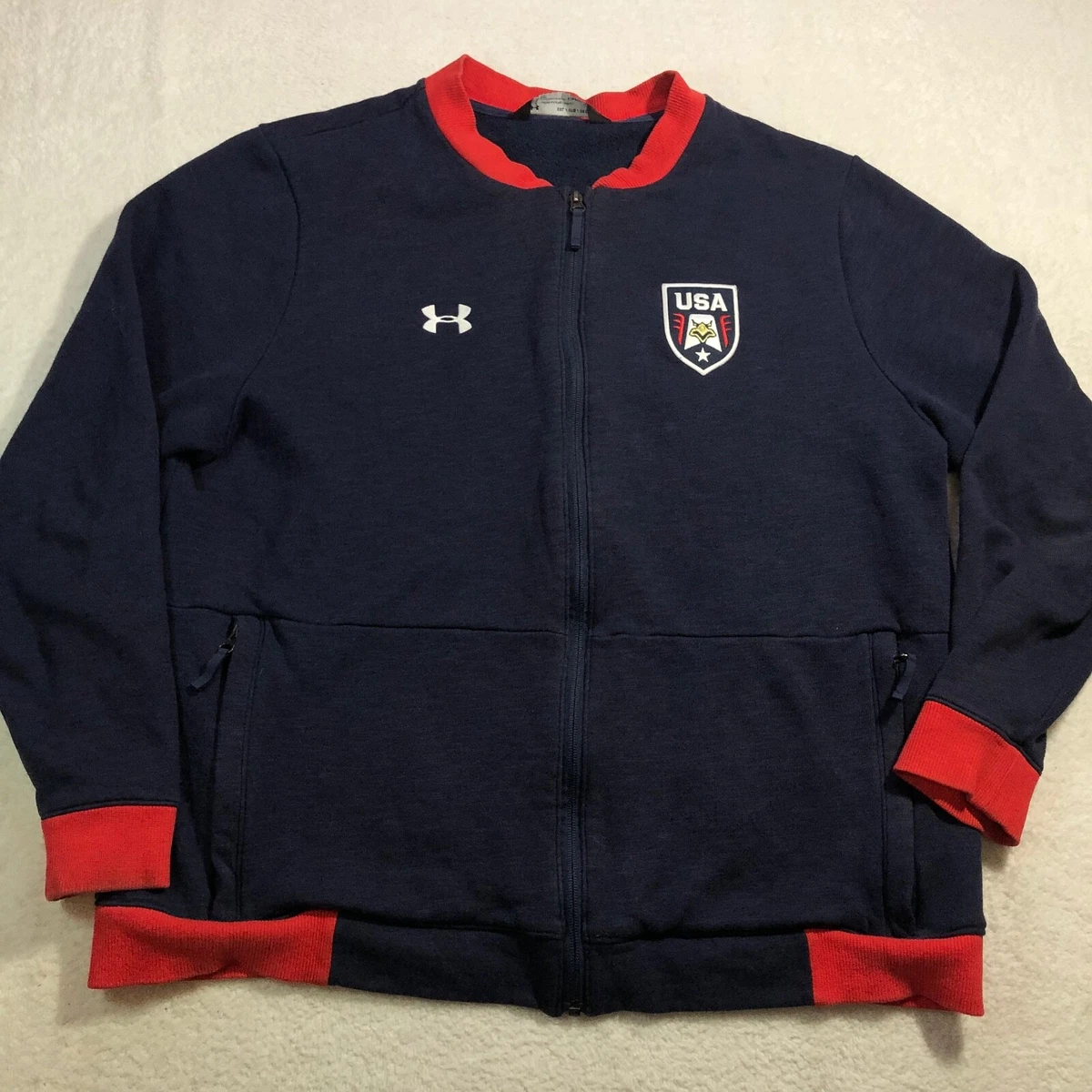 Under Armour Bomber Jacket Sweatshirt Mens 2XL United States ColdGear Zip