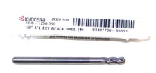 1/8" .1250" CARBIDE END MILL 4 FLUTE EXTENDED REACH - BALL END - 1845-1250.590