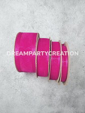 FUCHSIA Organza SATIN EDGE Sheer Ribbon 100 nylon Choose Size  Yardage