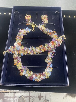 Stauer Rainbow Gem Torsade Necklace, Bracelet & Earrings!  Vintage
