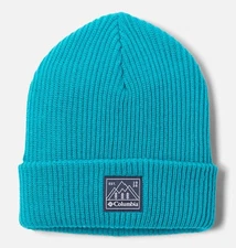 NWT - Columbia Youth Whirlibird Cuffed Knit Winter Beanie Hat Aqua/Green