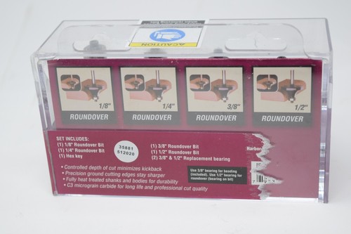 Unused Warrior Roundover / Beading Router Bit Set 4 pc Set #68870 1/4 Shank - Picture 5 of 7