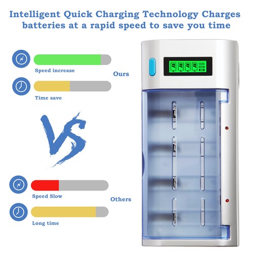 Universal Akku Ladegerät Batterie Aufladegerät Charger für AA AAA 9V C D Akkus - Afbeelding 9 van 11