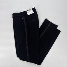 Kenneth Cole Reaction Black Tuxedo Pants Mens Size 29 Techni-Cole NWT