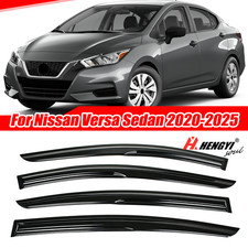 4pcs Smoke Tinted Black Window Visor Rain Guard For Nissan Versa Sedan 2020-2025